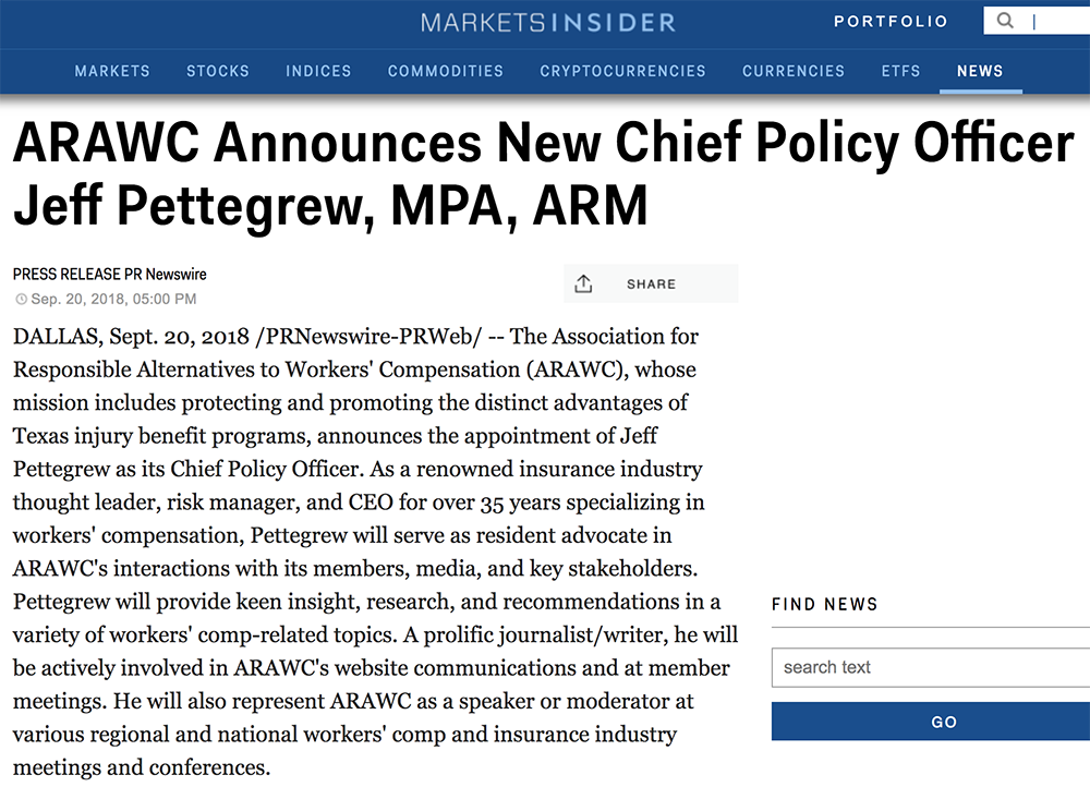 Market Insider coverage of ARAWC
