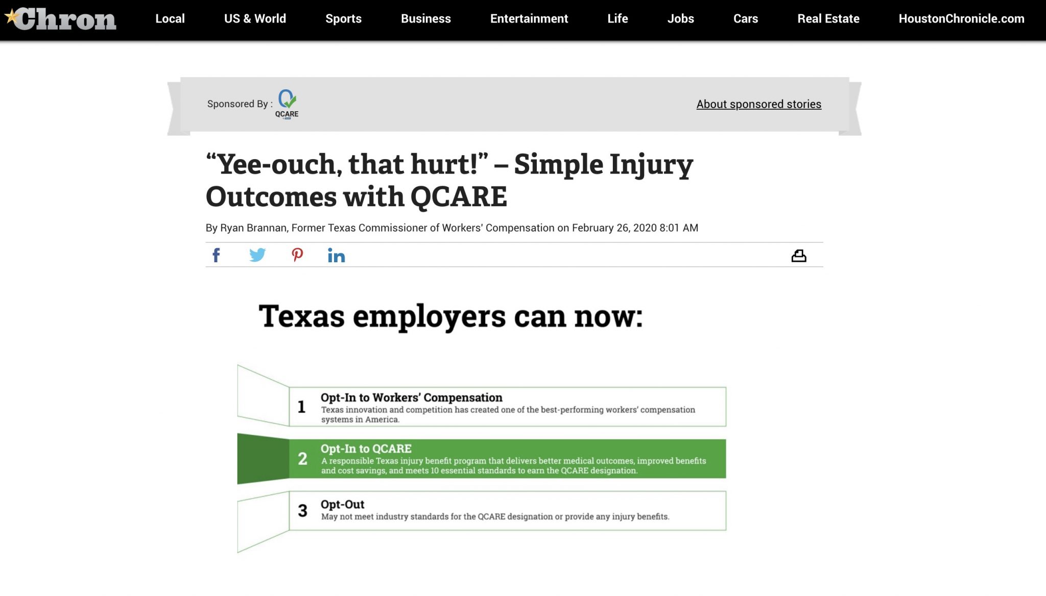 Houston Chronicle Op-Ed on QCARE